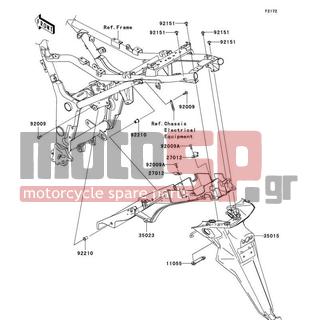 KAWASAKI - NINJA® 250R 2012 - Body Parts - Rear Fender(s) - 11055-1181 - BRACKET,TAIL LAMP