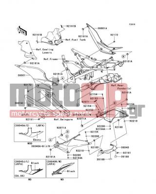KAWASAKI - NINJA® 250R 2012 - Body Parts - Side Covers/Chain Cover - 92210-0498 - NUT,WELL,5MM