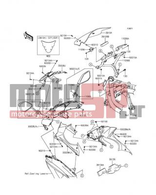 KAWASAKI - NINJA® 650 2012 - Body Parts - Cowling