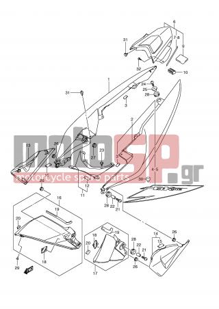 SUZUKI - GSX1300 BKing (E2)  2009 - Body Parts - FRAME COVER (MODEL L0)