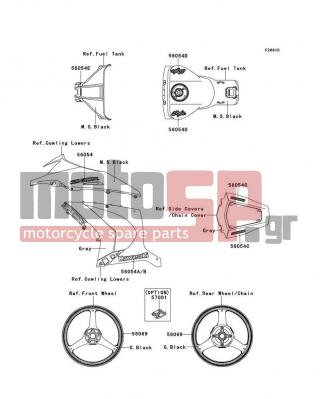 KAWASAKI - NINJA® ZX™-10R 2012 - Body Parts - Decals(Gray)(JCF)(CA,US)