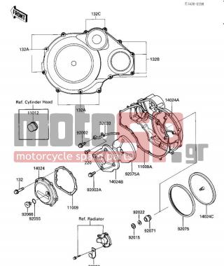 KAWASAKI - ZL1000 ELIMINATOR 1987 - Engine/Transmission - ENGINE COVERS - 14025-1814 - COVER,CLUTCH COVER