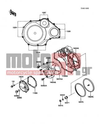KAWASAKI - CONCOURS 1986 - Engine/Transmission - Engine Cover(s) - 92071-1108 - GROMMET,CLUTCH COVER
