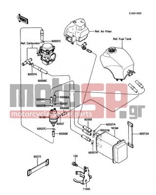 KAWASAKI - CONCOURS 1986 - Body Parts - Fuel Evaporative System - 16165-1001 - SEPARATOR