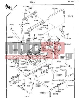 KAWASAKI - NINJA® 250R 1986 - Κινητήρας/Κιβώτιο Ταχυτήτων - CARBURETOR ASSY - 92005-1109 - FITTING,FUEL,I-TYPE