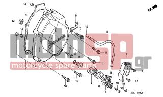HONDA - FES125 (ED) 2001 - Engine/Transmission - RIGHT CRANKCASE COVER-OIL PUMP - 15151-KFF-900 - RECEIVER, OIL PUMP CABLE