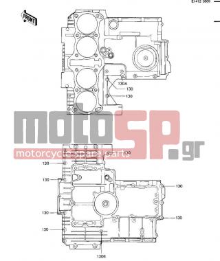 KAWASAKI - LTD SHAFT 1985 - Κινητήρας/Κιβώτιο Ταχυτήτων - CRANKCASE BOLT & STUD PATTERN
