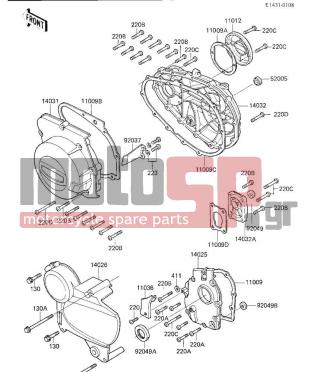 KAWASAKI - CANADA ONLY 1984 - Engine/Transmission - ENGINE COVERS - 11009-1322 - GASKET,CONTACT BREAKE