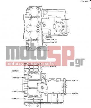 KAWASAKI - GPZ 1984 - Κινητήρας/Κιβώτιο Ταχυτήτων - CRANKCASE BOLT & STUD PATTERN