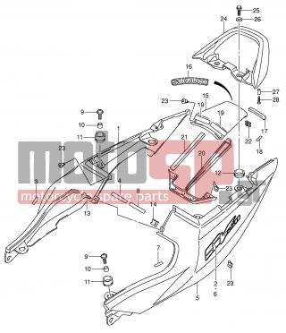 SUZUKI - SV650 (E2) 2003 - Body Parts - SEAT TAIL COVER (SV650K3/UK3) - 68161-17G00-ML6 - EMBLEM, SEAT TAIL COVER