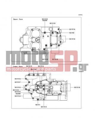 KAWASAKI - W800 (EUROPEAN) 2012 - Κινητήρας/Κιβώτιο Ταχυτήτων - Crankcase Bolt Pattern - 92151-1463 - BOLT,8X50