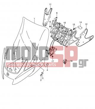 SUZUKI - AN650 (E2) Burgman 2004 - Body Parts - WIND SCREEN (AN650AK5) - 08316-10063-000 - NUT, MOTOR