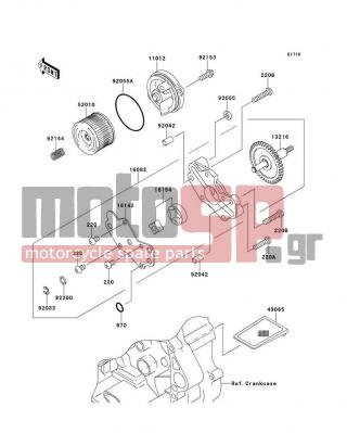 KAWASAKI - CANADA ONLY 2011 - Engine/Transmission - Oil Pump - 52010-1053 - ELEMENT-OIL FILTER