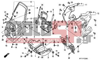 HONDA - XRV750 (ED) Africa Twin 1997 - Body Parts - COWL - 64250-MAY-640ZC - COWL SET, L. SIDE (WL) *TYPE6*