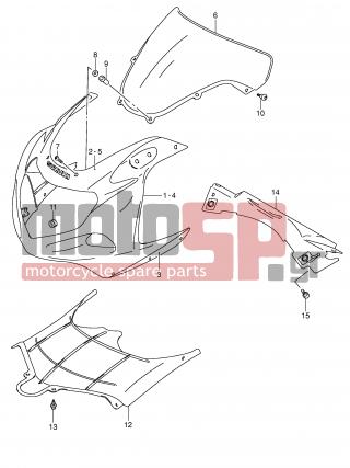 SUZUKI - GSX-R600 (E2) 2001 - Body Parts - COWLING BODY (MODEL K2) - 68275-39F00-BP9 - TAPE, FRONT