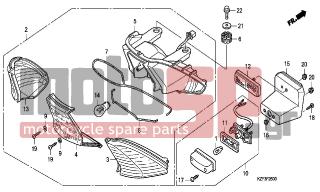 HONDA - ANF125A (GR) Innova 2010 - Ηλεκτρικά - TAILLIGHT - 33705-KW7-900 - RUBBER A, TAILLIGHT MOUNTING