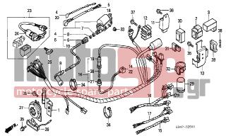 HONDA - C50 (GR) 1996 - Electrical - WIRE HARNESS/ IGNITION COIL - 32112-041-008 - CONNECTOR B, FUSE (YUASA)