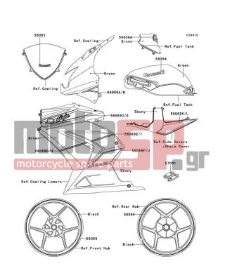 KAWASAKI - NINJA® 250R 2011 - Body Parts - Decals(Green)(JBFA)(CA,US)