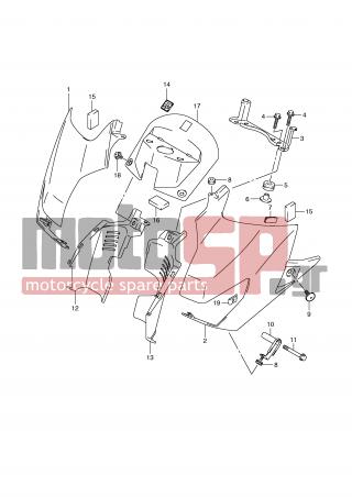 SUZUKI - GSR600A (E2) 2008 - Body Parts - FUEL TANK SIDE COVER (MODEL K8) - 44277-44G00-000 - CUSHION, SIDE COVER
