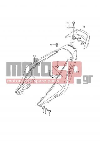SUZUKI - GSR600A (E2) 2008 - Εξωτερικά Μέρη - SEAT TAIL COVER - 45501-44G00-5JX - COVER ASSY, SEAT TAIL (SILVER)