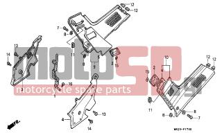HONDA - CBR1000F (ED) 1991 - Body Parts - SIDE COVER - 64295-MS2-000ZB - COVER COMP., L. PIVOT *NH206M*