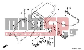 HONDA - CBR600RR (ED) 2003 - Body Parts - SEAT - 77242-MEE-000 - STAY, SEAT LOCK CABLE