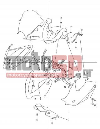 SUZUKI - GSF600S (E2) 2003 - Body Parts - COWLING INSTALLATION PARTS (WITH COWLING) - 09139-05054-000 - SCREW, CENTER COWL