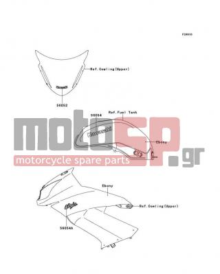 KAWASAKI - NINJA® 650R 2010 - Body Parts - Decals(Ebony)(CAF)