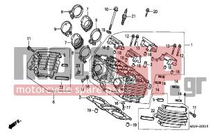 HONDA - VF750C  (ED) 1999 - Engine/Transmission - CYLINDER HEAD (REAR) - 98059-58926- - PLUG, SPARK(U24FER9)(DENSO)
