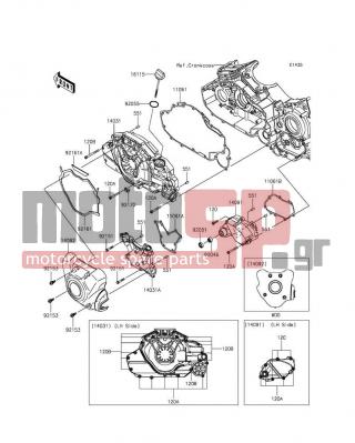 KAWASAKI - VULCAN® 1700 VAQUERO® ABS 2016 - Engine/Transmission - Left Engine Cover(s) - 11061-0338 - GASKET,GENERATOR COVER,IN