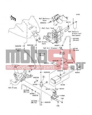 KAWASAKI - VULCAN 1700 VOYAGER ABS 2009 - Εξωτερικά Μέρη - Fuel Evaporative System(CA) - 92192-0824 - TUBE,CANISTER-SEPARATOR,BLUE