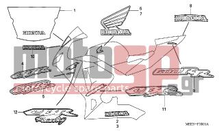 HONDA - CBR600RR (ED) 2003 - Body Parts - STRIPE (2) - 83617-MEE-000ZA - MARK, RR. SEAT COWL *TYPE1*