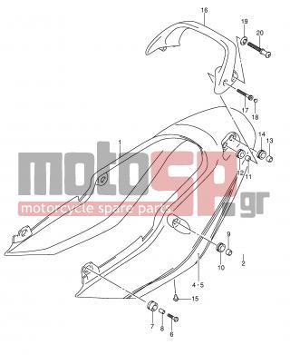SUZUKI - GSF600S (E2) 2003 - Body Parts - SEAT TAIL COVER (GSF600ZK4) - 68165-16B00-019 - EMBLEM, 