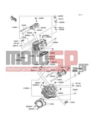KAWASAKI - VULCAN® 900 CUSTOM 2009 - Κινητήρας/Κιβώτιο Ταχυτήτων - Cylinder Head - 92001-1005 - BOLT,FLANGED,8X58