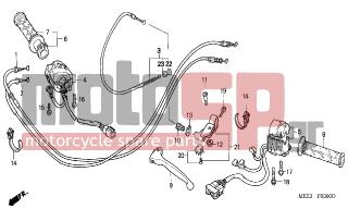 HONDA - CBR600RR (ED) 2003 - Frame - HANDLE LEVER/SWITCH/CABLE - 53192-MEE-000 - BOLT, WIRE ADJUSTING