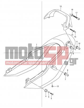 SUZUKI - GSF600S (E2) 2003 - Body Parts - SEAT TAIL COVER (GSF600Y/UY) - 09180-08199-000 - SPACER, RR-RR (8.5X14X9)