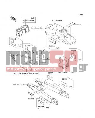 KAWASAKI - KLX250S 2007 - Body Parts - Labels - 56037-1612 - LABEL-SPECIFICATION,TIRE&LOAD