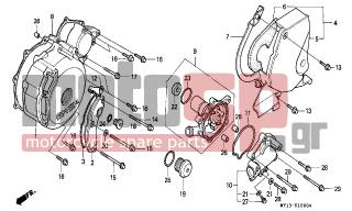 HONDA - XRV750 (ED) Africa Twin 1998 - Engine/Transmission - LEFT CRANKCASE COVER/ WATER PUMP