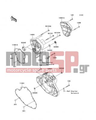 KAWASAKI - VULCAN 2000 CLASSIC 2007 - Engine/Transmission - Cam Cover(s) - 14091-0036 - COVER,CAM,MIDDLE