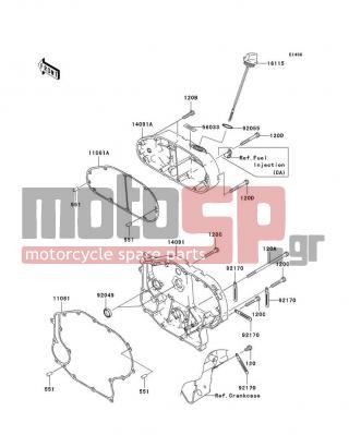 KAWASAKI - VULCAN 2000 CLASSIC 2007 - Engine/Transmission - Right Engine Cover(s) - 11061-0018 - GASKET,TRANSMISSION,OUTSIDE