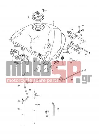 SUZUKI - GSR600A (E2) 2008 - Body Parts - FUEL TANK (MODEL K8) - 09329-18001-000 - CUSHION, COVER