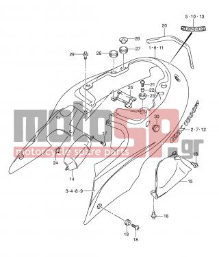 SUZUKI - GSX1300R (E2) Hayabusa 2001 - Frame - FRAME COVER (MODEL K3) -  - COVER, FRAME HEAD LH 