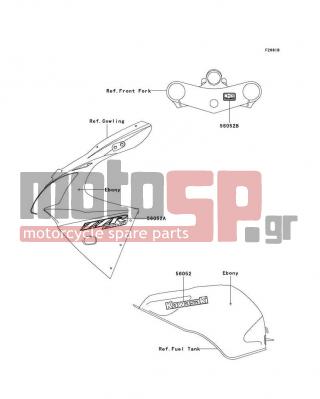 KAWASAKI - ZZR600 2007 - Body Parts - Decals(Ebony)(J7F) - 56052-0932 - MARK,UPP COWLING,ZZR600