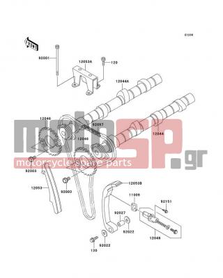 KAWASAKI - CONCOURS 2006 - Engine/Transmission - Camshaft(s)/Tensioner - 12053-1239 - GUIDE-CHAIN,RR