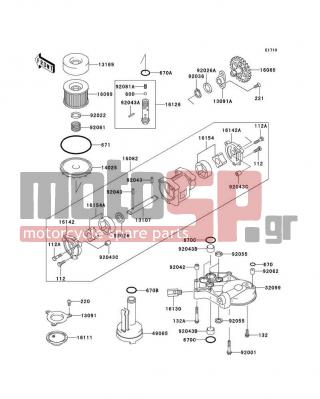 KAWASAKI - CONCOURS 2006 - Engine/Transmission - Oil Pump/Oil Filter - 670B1508 - O RING,8MM