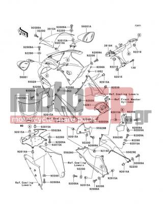 KAWASAKI - NINJA® ZX™-12R (EUROPEAN) 2006 - Body Parts - Cowling - 92009-1661 - SCREW,6X10