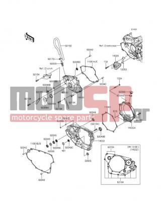 KAWASAKI - KX™450F 2015 - Engine/Transmission - Engine Cover(s) - 14032-0117 - COVER-CLUTCH,INNER