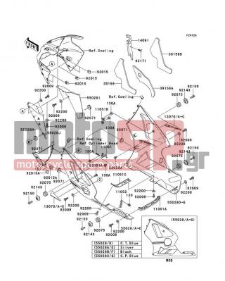 KAWASAKI - NINJA® ZX™-12R 2005 - Body Parts - Cowling Lowers(B3/B4)