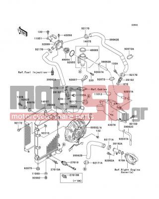 KAWASAKI - VULCAN 1500 DRIFTER 2005 - Engine/Transmission - Radiator - 220D0514 - SCREW-PAN-CROS,5X14