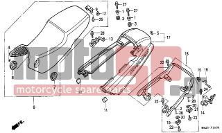HONDA - CBR1000F (ED) 1991 - Body Parts - SEAT/REAR COWL - 77211-MM5-000 - RUBBER, R. RR. COWL MOUNTING
